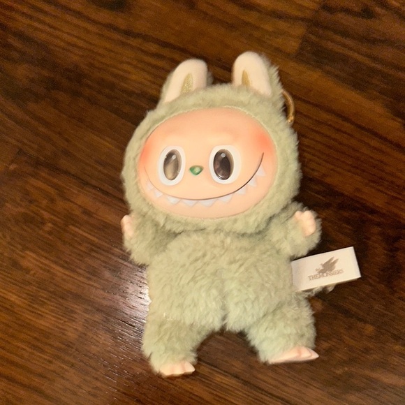 None Accessories - 6/$20 Cute Plush Keychain with Green Fur monster